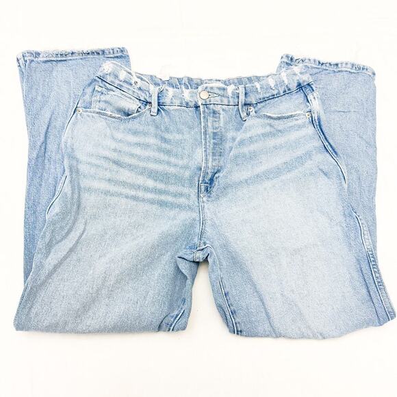 Good American Good Curve Straight Leg Light Wash Indigo 124 Denim Jeans Size 10 - Picture 4 of 9